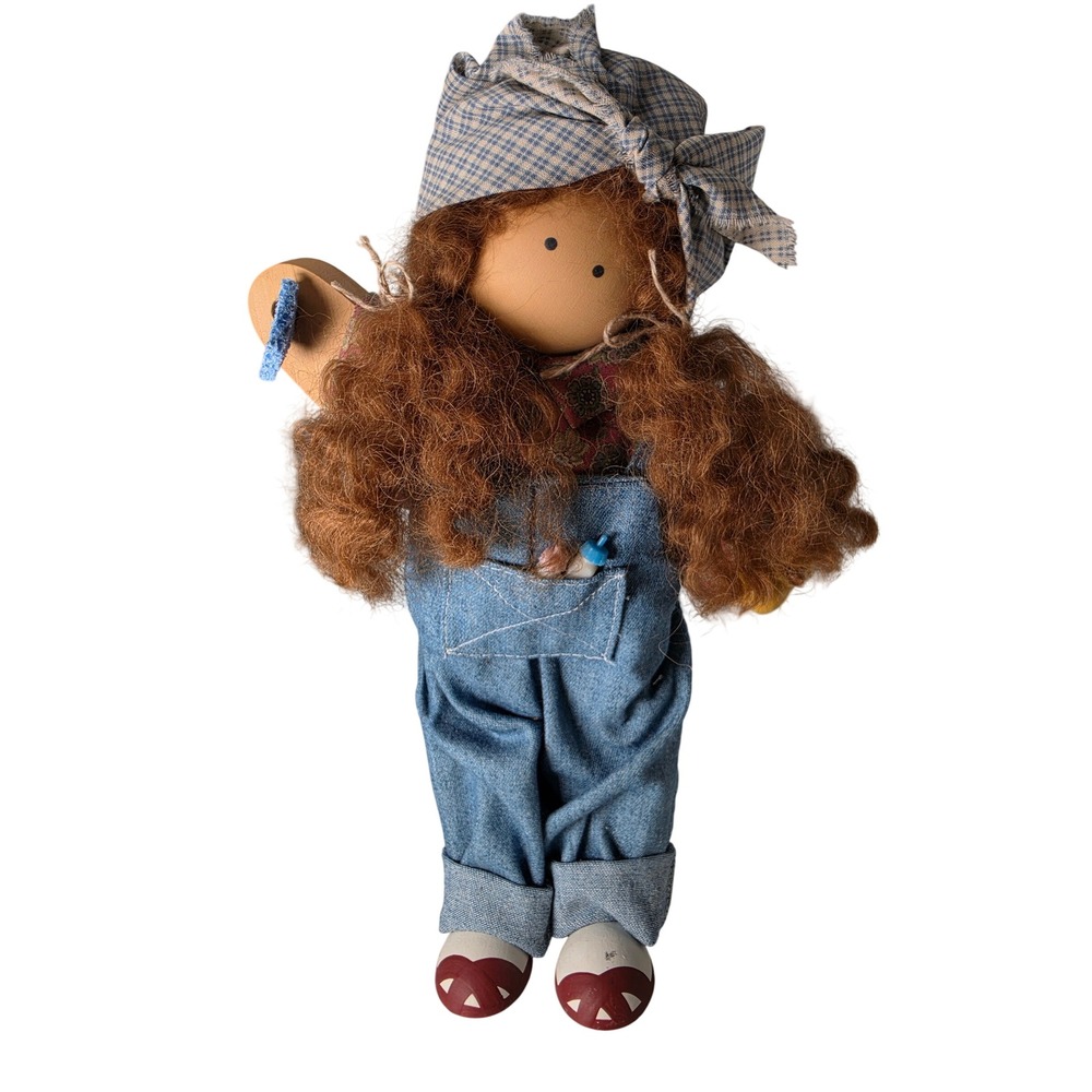 Lizzie High Ginger Bowman Wooden Doll 1506 Ladie and Friends Primitive Folk Art